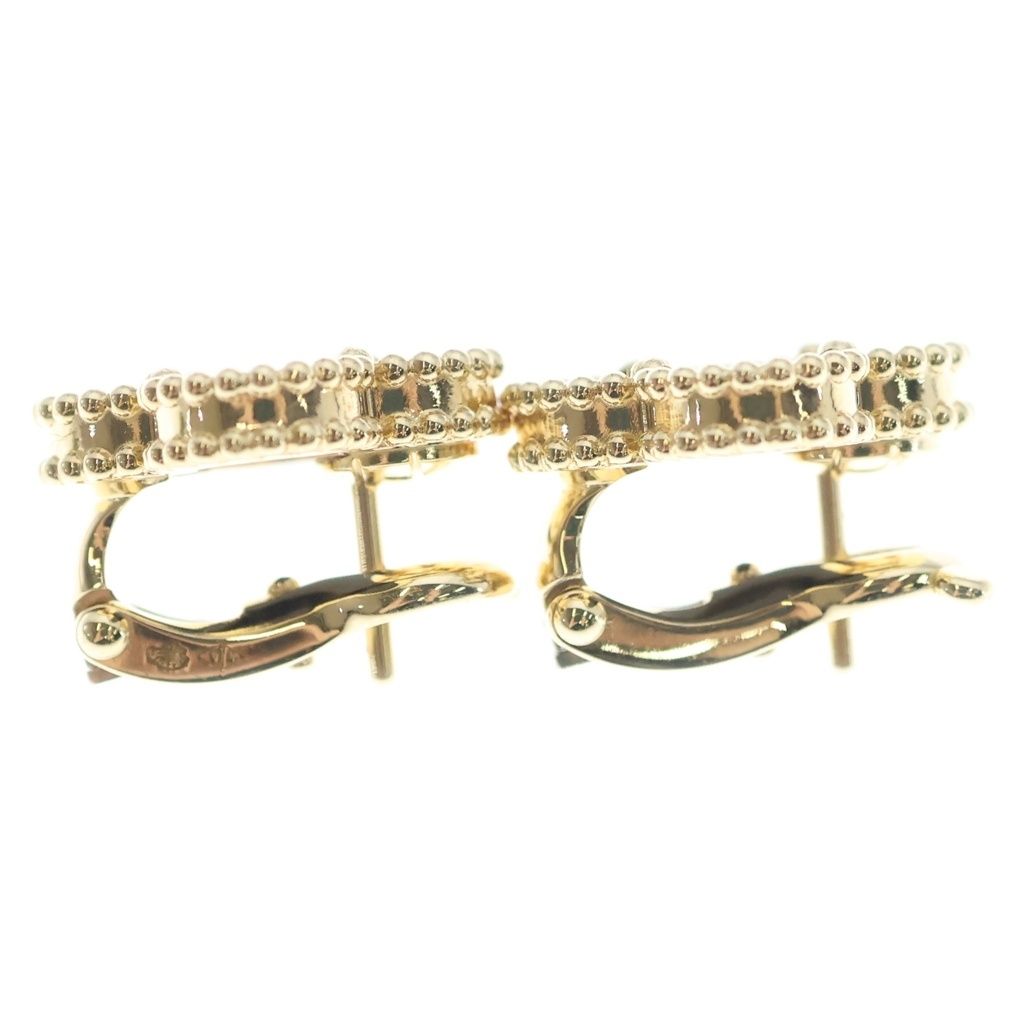 Van Cleef & Arpels 18k Yellow Gold Vintage Alhambra Onyx Earrings Black — view 3