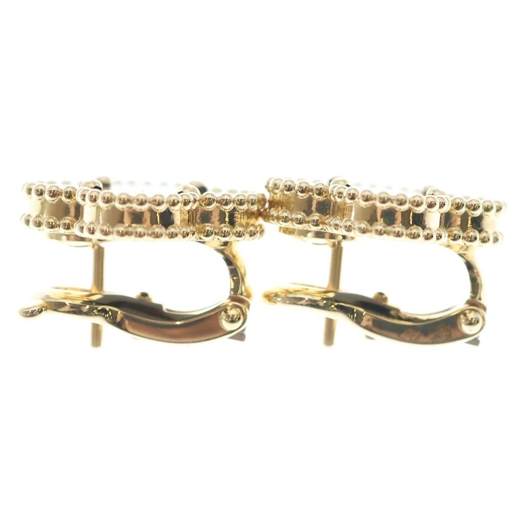 Van Cleef & Arpels 18k Yellow Gold Vintage Alhambra Onyx Earrings Black — view 4
