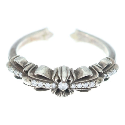 Chrome Hearts Baby Clsc P D Classic Double Floral Cross Pave Diamond Silver Ring — view 4