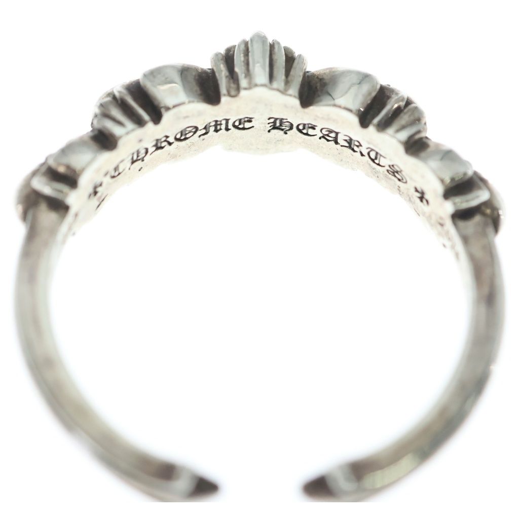 Chrome Hearts Baby Clsc P D Classic Double Floral Cross Pave Diamond Silver Ring — view 5