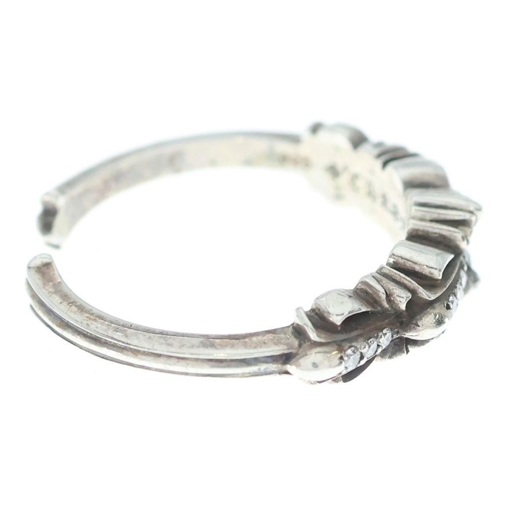 Chrome Hearts Baby Clsc P D Classic Double Floral Cross Pave Diamond Silver Ring — view 3