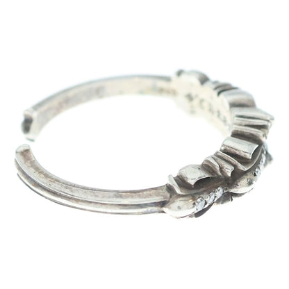 Chrome Hearts Baby Clsc P D Classic Double Floral Cross Pave Diamond Silver Ring — view 3