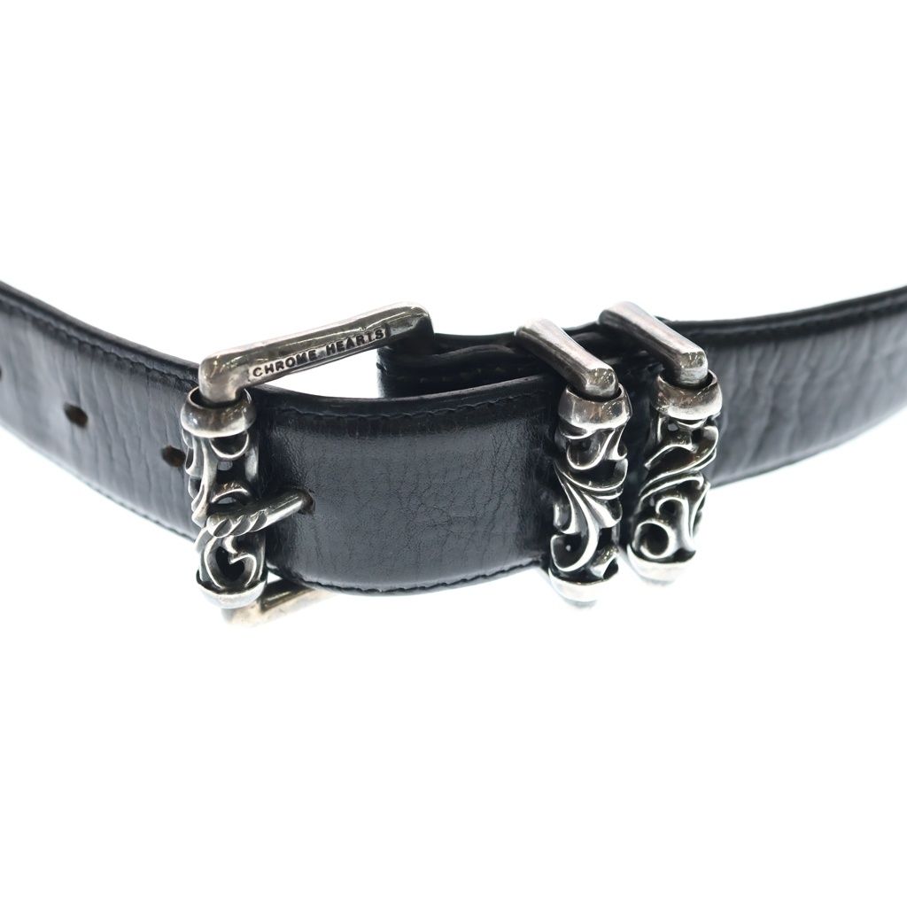 Chrome Hearts Blt Roller Buckle Leather Belt Silver — view 4