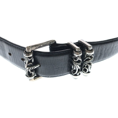 Chrome Hearts Blt Roller Buckle Leather Belt Silver — view 4
