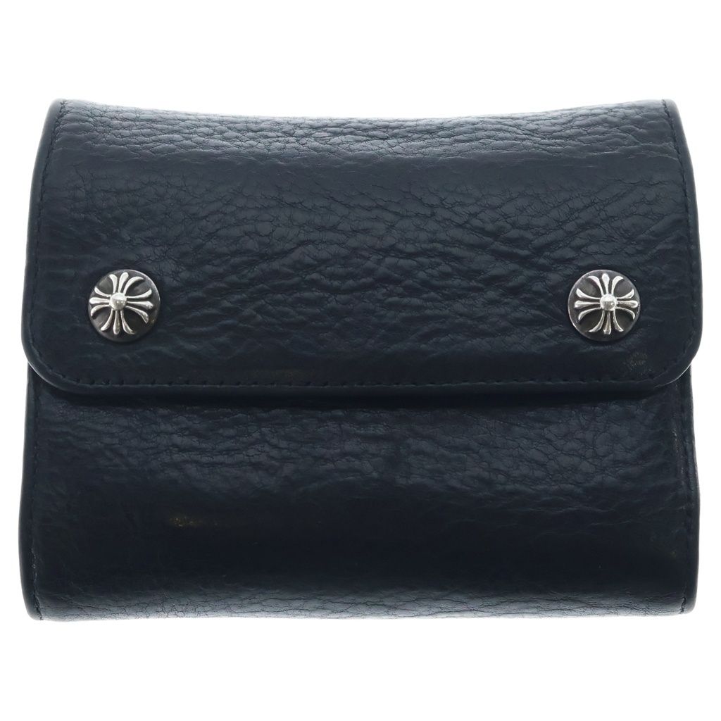 Chrome Hearts Wave Wallet Mini Black Leather