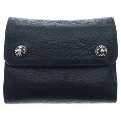 Chrome Hearts Wave Wallet Mini Black Leather