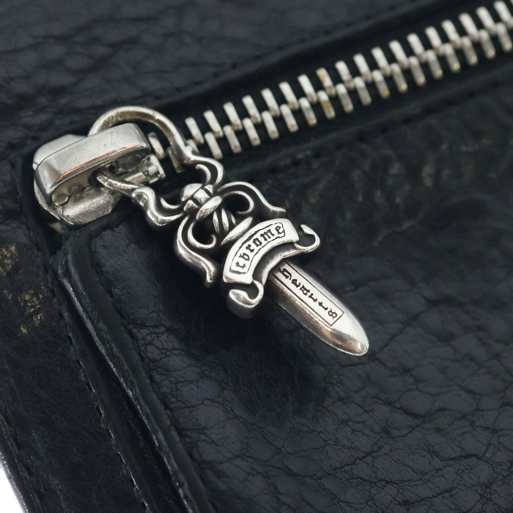 Chrome Hearts Wave Wallet Mini Black Leather — view 5