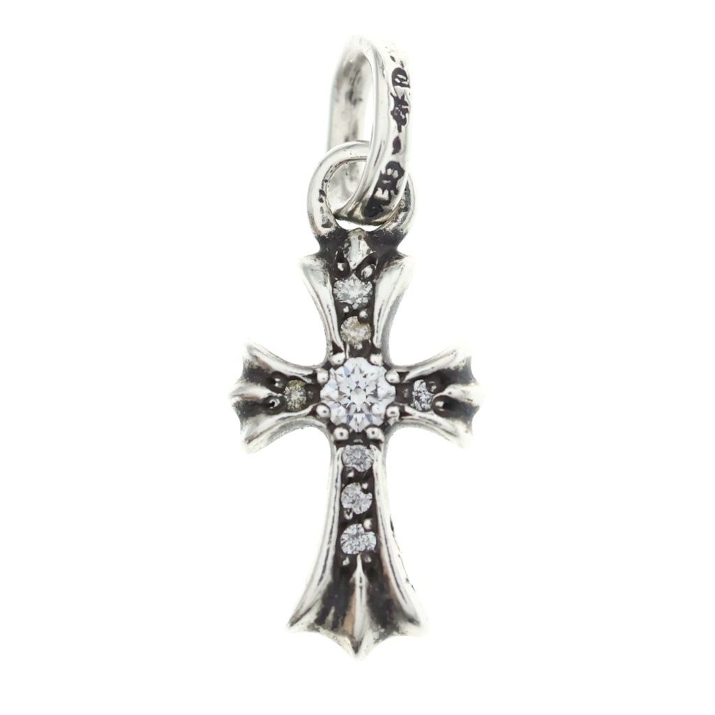 Chrome Hearts Crs Baby Fat P Dmnd Fat Pave Diamond Pendant Silver