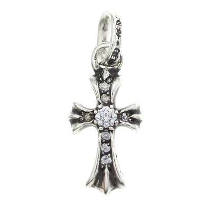 Chrome Hearts Crs Baby Fat P Dmnd Fat Pave Diamond Pendant Silver