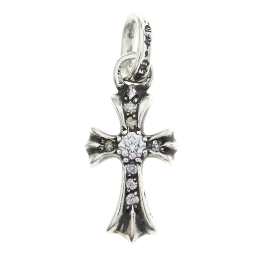 Chrome Hearts Crs Baby Fat P Dmnd Fat Pave Diamond Pendant Silver