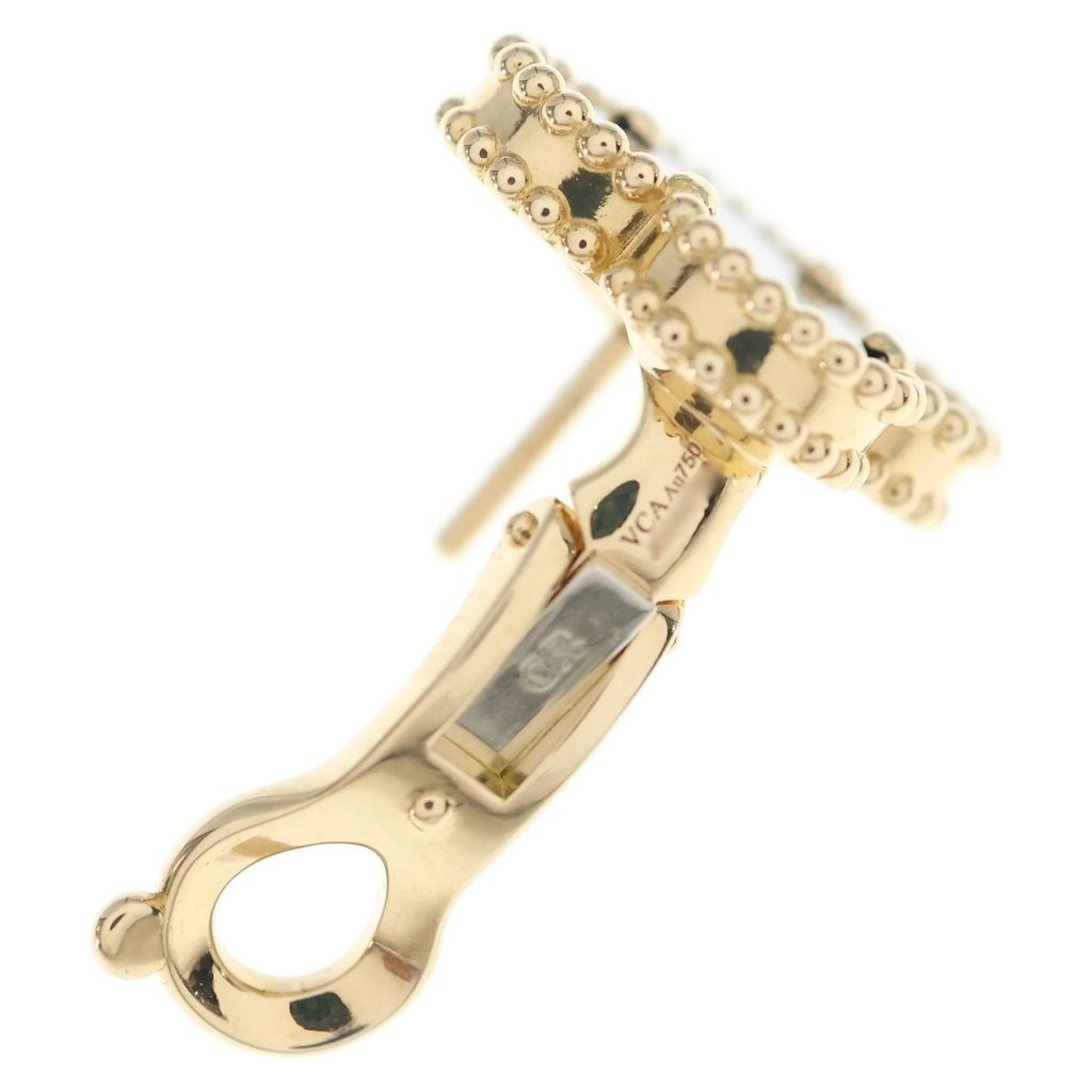 Van Cleef & Arpels Vintage Alhambra Onyx Earrings Yellow Gold — view 5