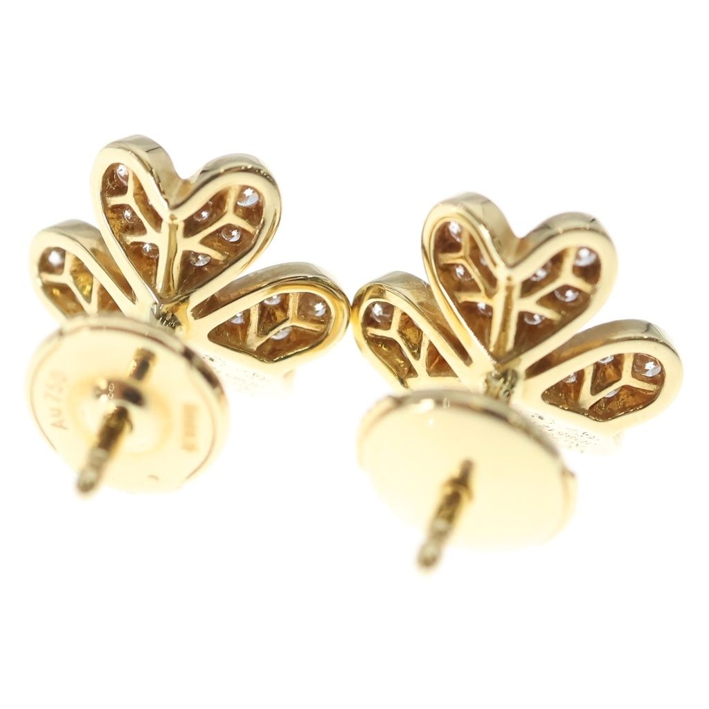 Van Cleef & Arpels Frivole Mini Diamond Earrings Yellow Gold — view 2