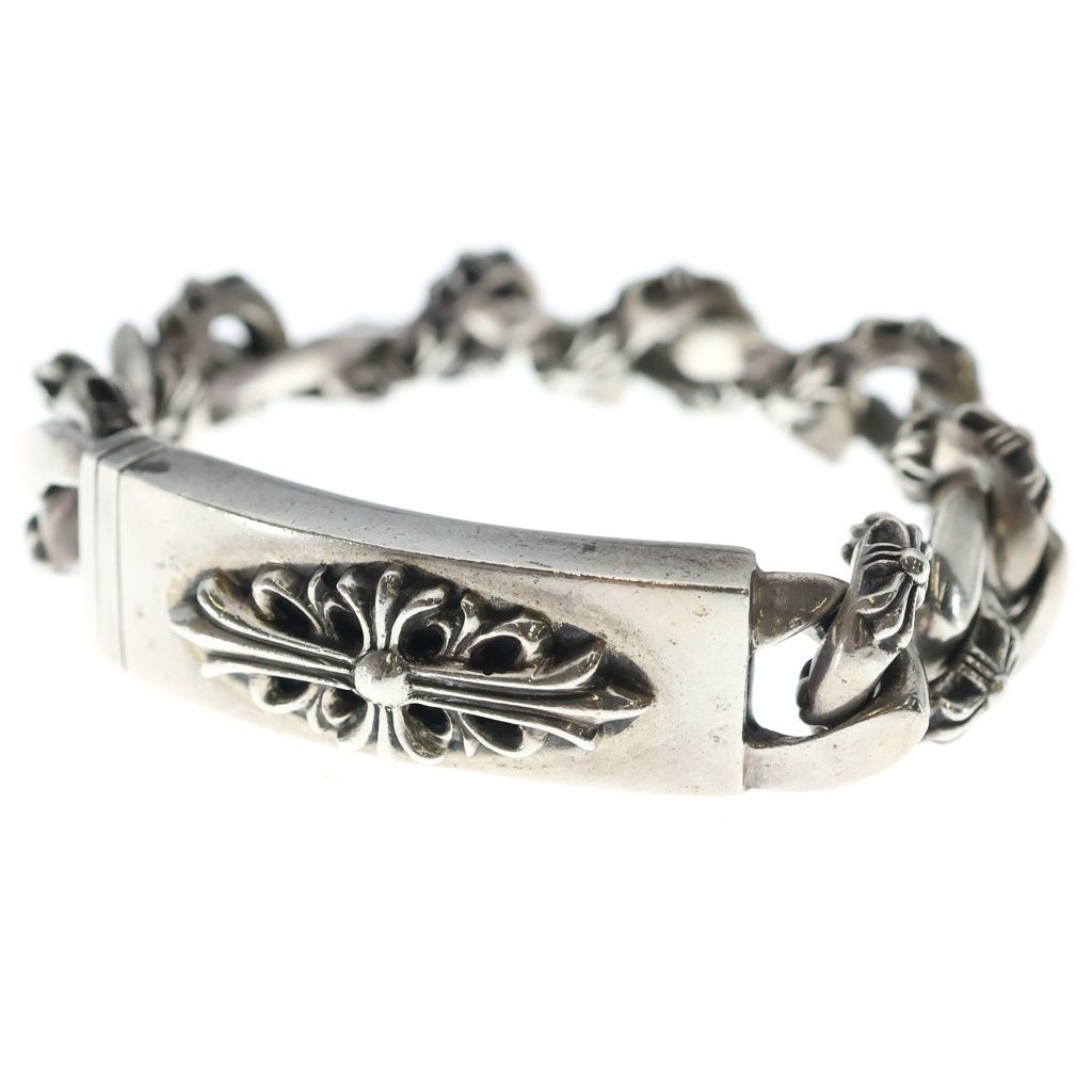 Chrome Hearts ID Floral Crs ID Fancy Link Bracelet Silver