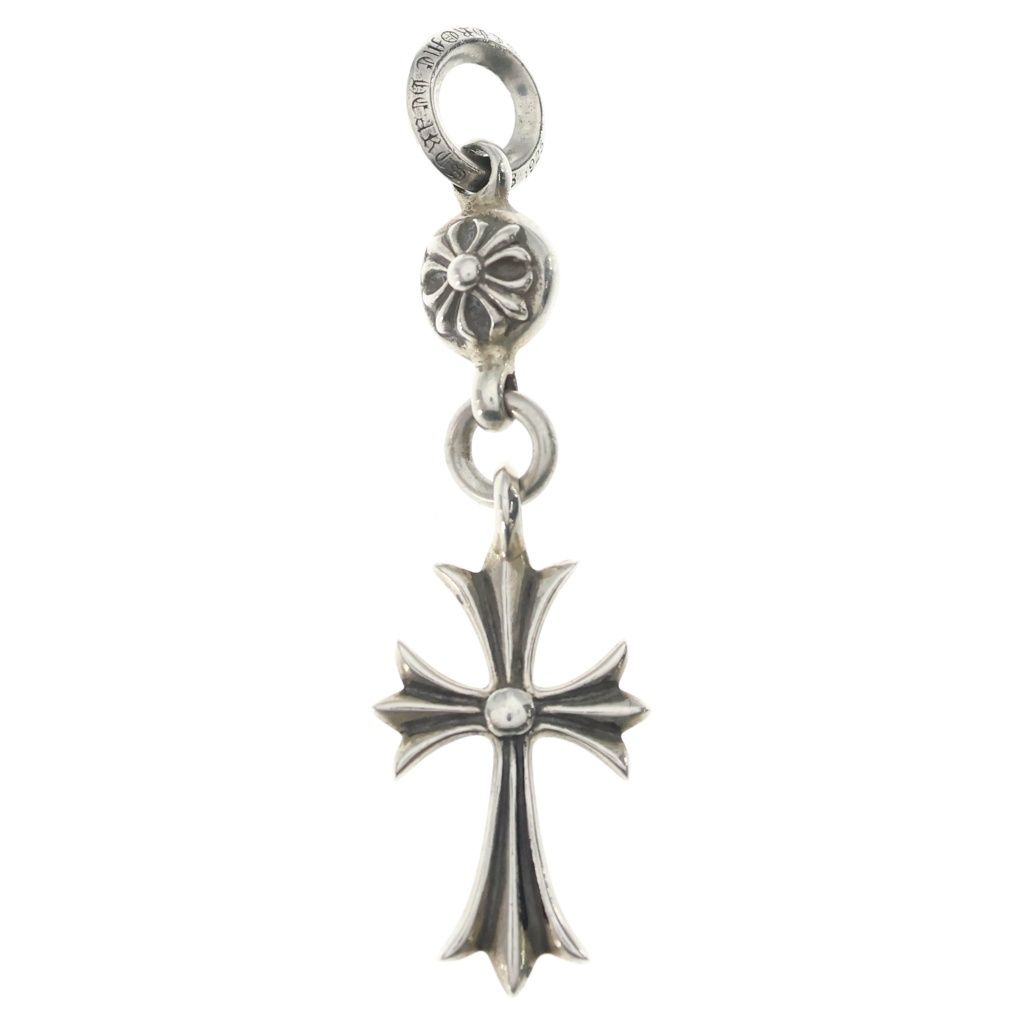 Chrome Hearts Tny CH Crs 1 Ball Tiny CH Cross Charm Pendant Silver — view 2