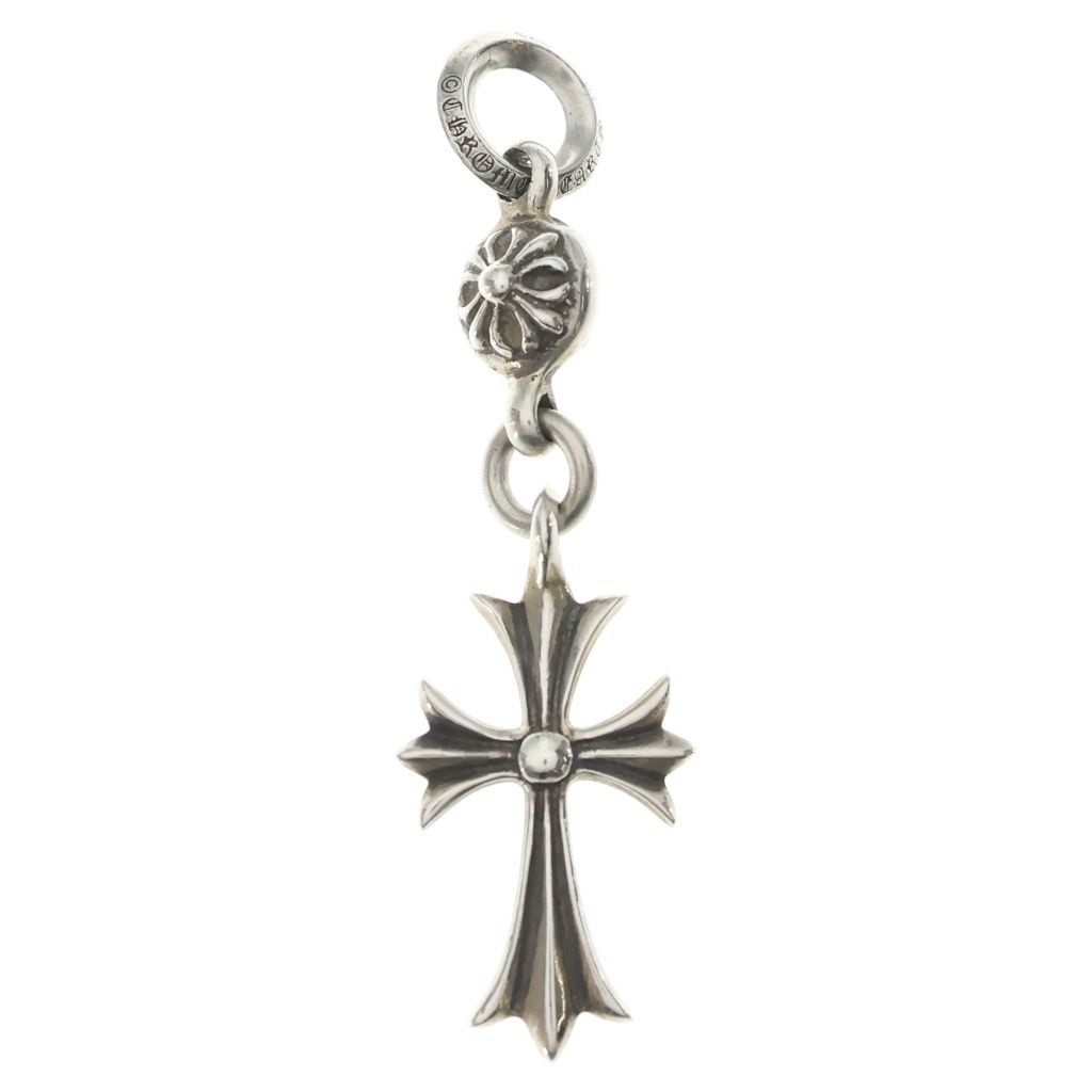Chrome Hearts Tny CH Crs 1 Ball Tiny CH Cross Charm Pendant Silver