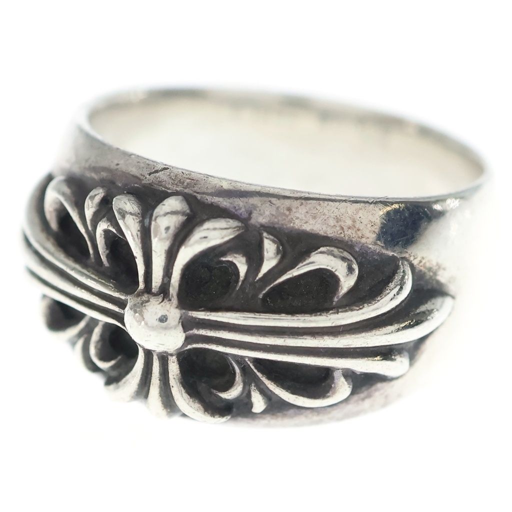 Chrome Hearts Flrl Crs Floral Cross Ring Silver