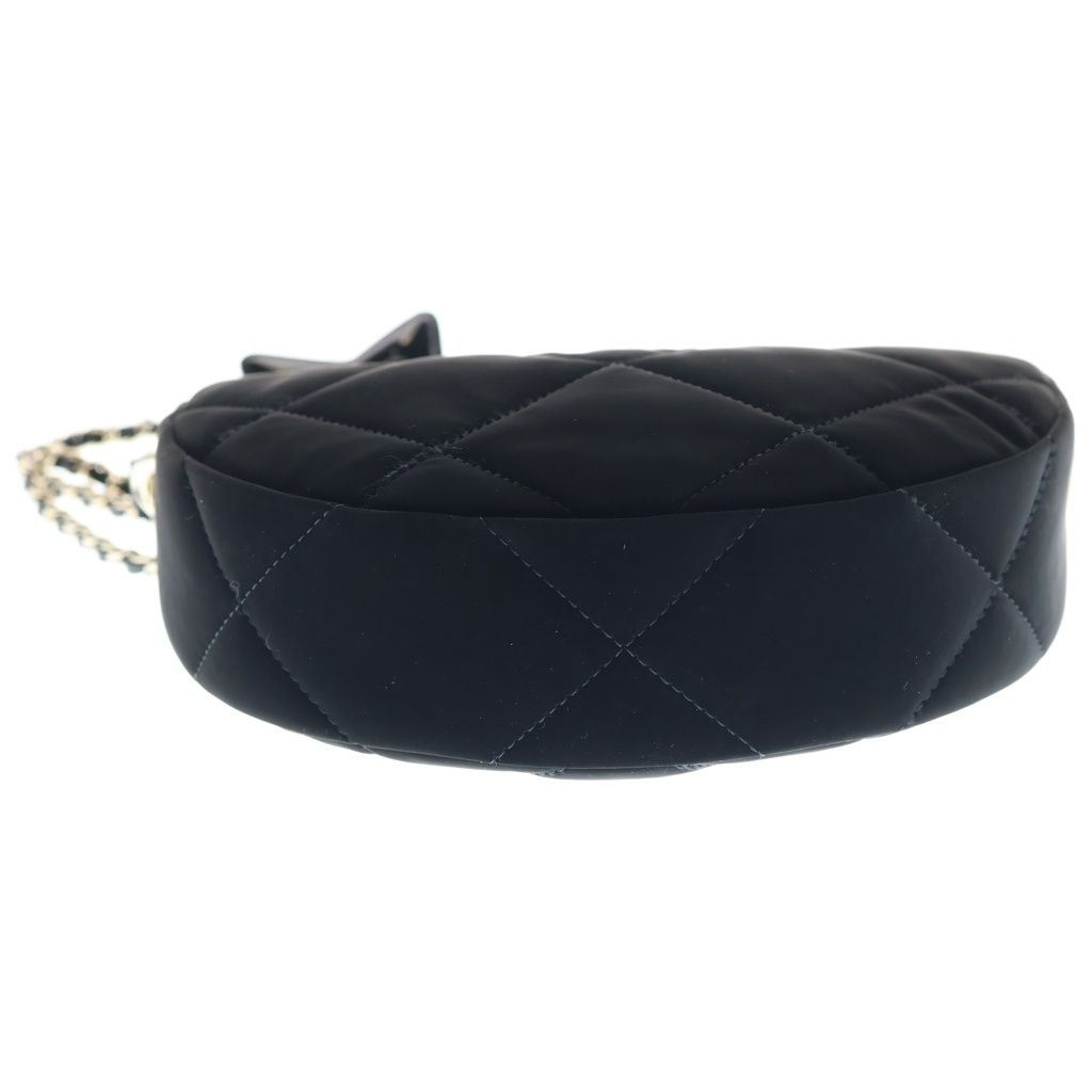 Chanel Star Chain Clutch Shoulder Bag Black Velvet Effect Nylon Gold — view 4