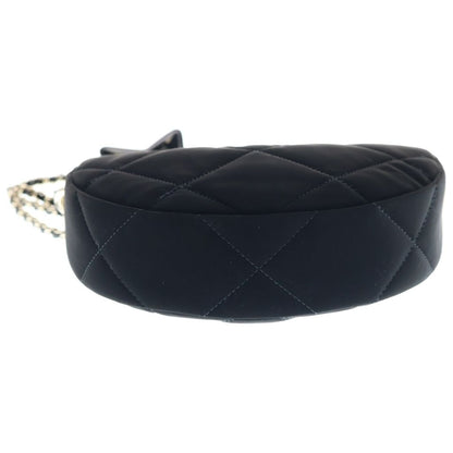 Chanel Star Chain Clutch Shoulder Bag Black Velvet Effect Nylon Gold — view 4