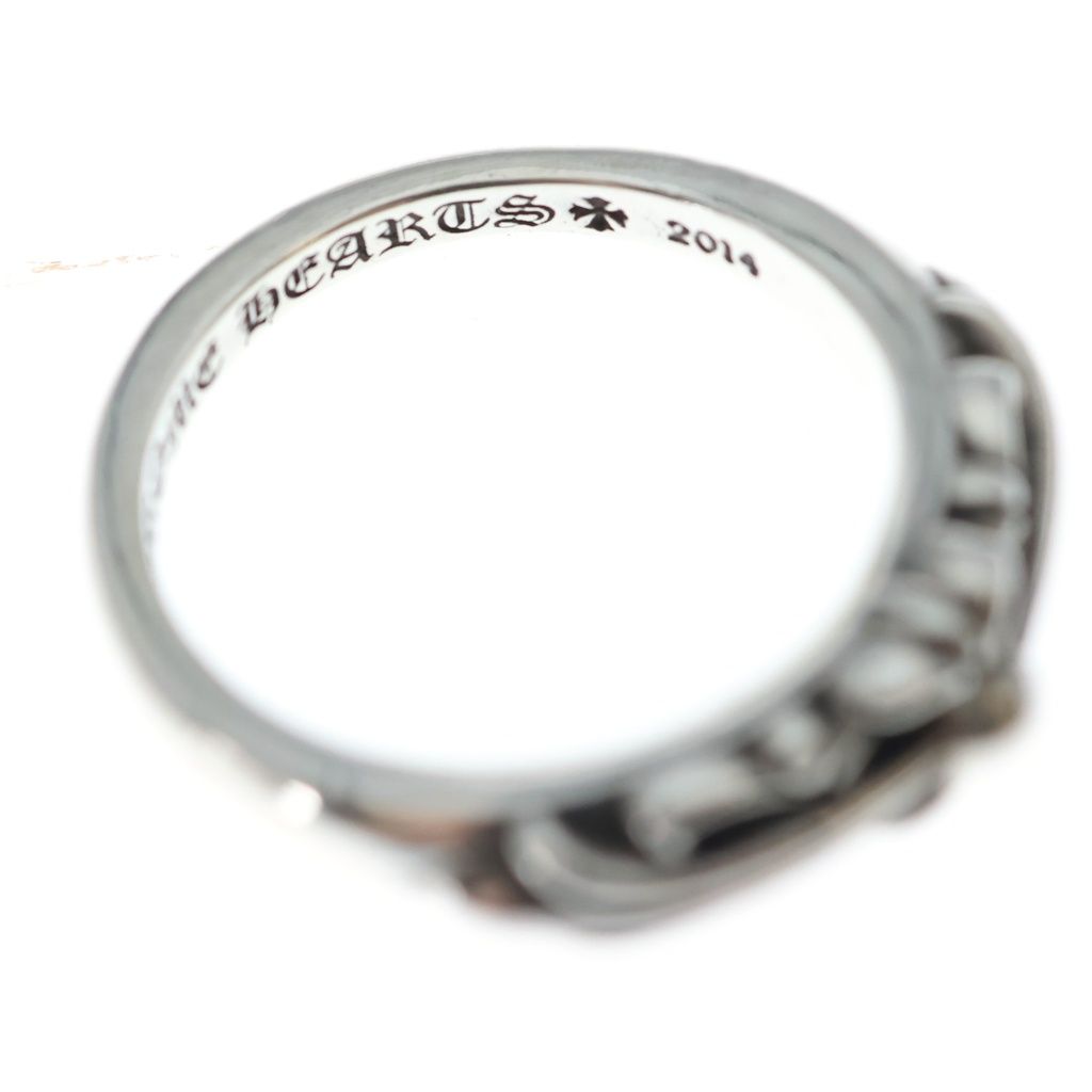 Chrome Hearts Baby Classic Floral Black Sling Silver Ring — view 6