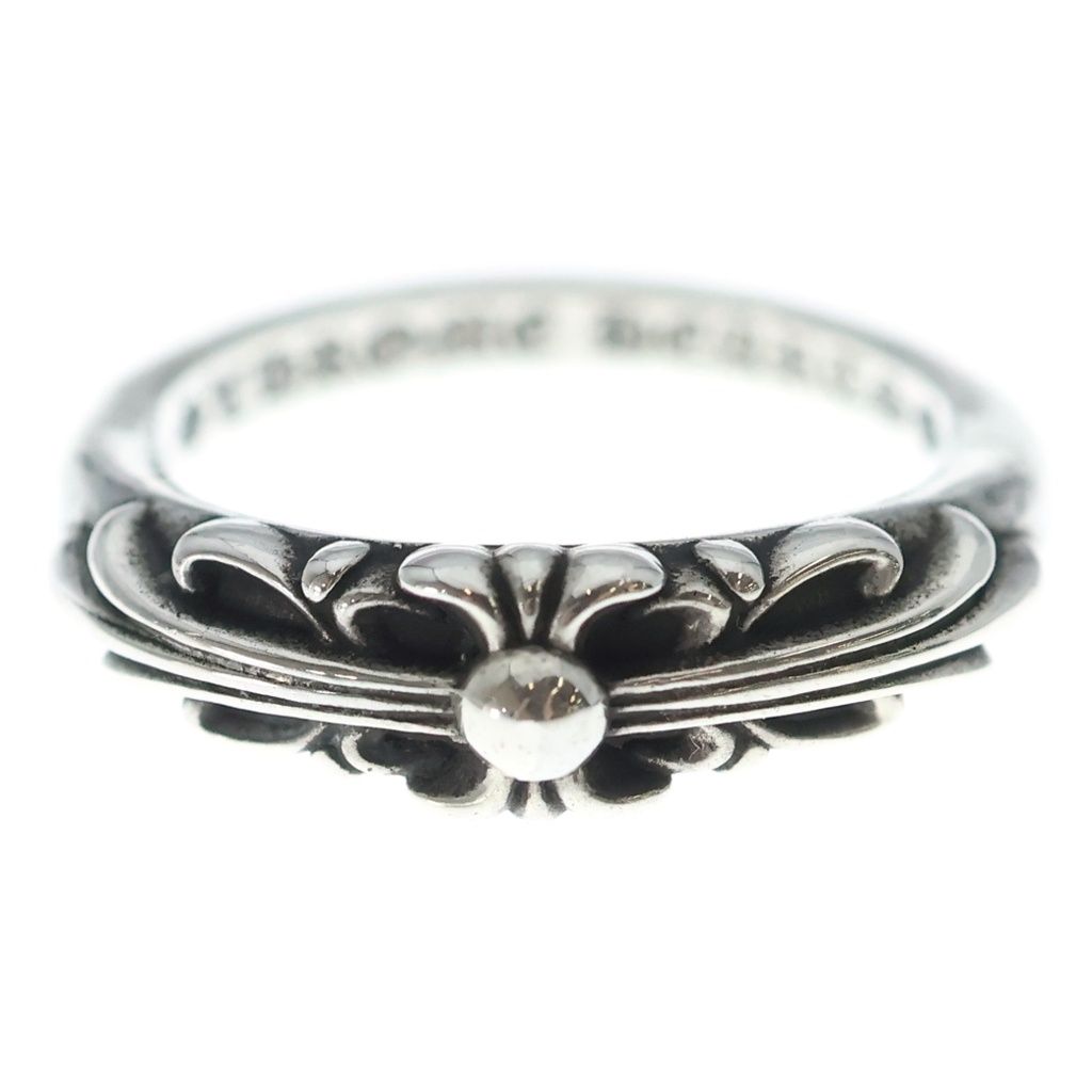 Chrome Hearts Baby Classic Floral Black Sling Silver Ring — view 4