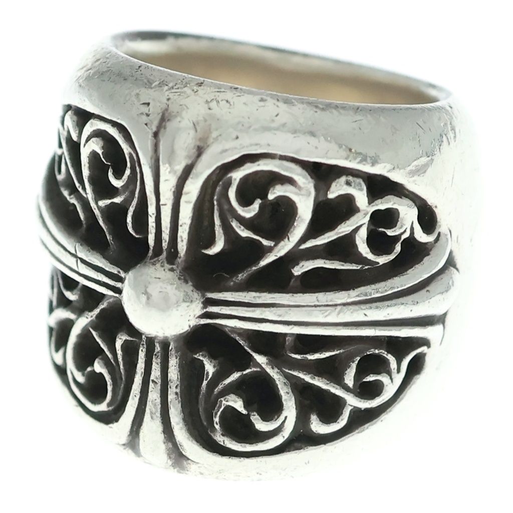 Chrome Hearts Classic Oval Cross Ring Silver