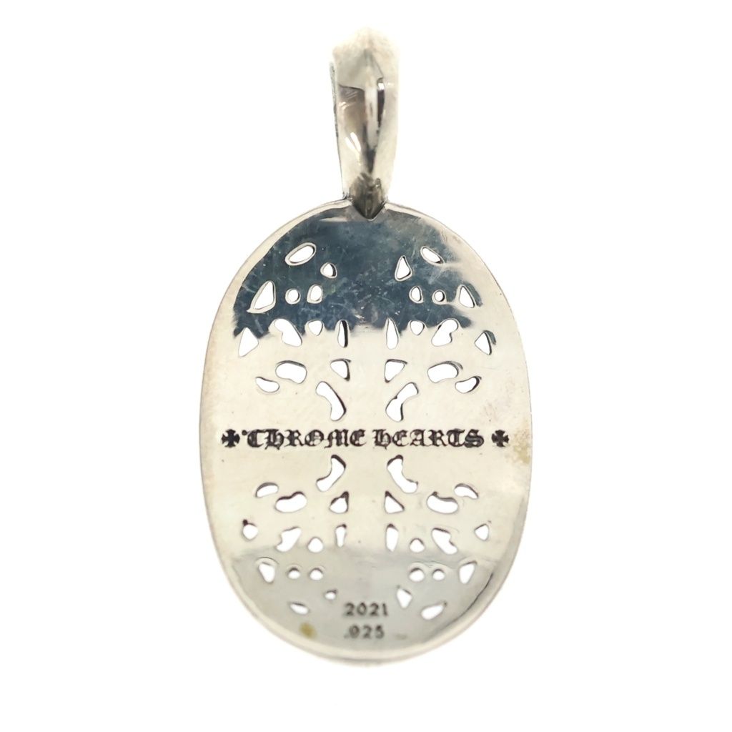 Chrome Hearts Clsc Oval P D Classic Pendant Gold Pave Diamond Silver — view 2