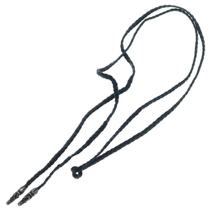 Chrome Hearts Leather Braid Scroll Necklace Black Silver — view 2