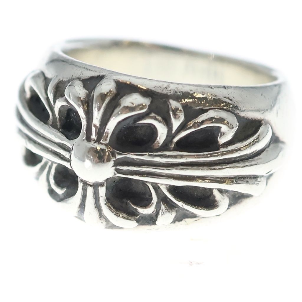 Chrome Hearts Flrl Crs Floral Cross Ring Silver