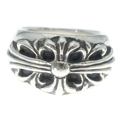 Chrome Hearts Flrl Crs Floral Cross Ring Silver — view 4