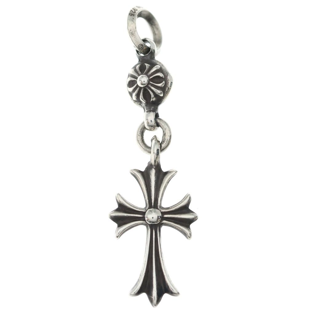 Chrome Hearts Tny CH Crs 1 Ball Tiny CH Cross Charm Pendant Silver — view 2