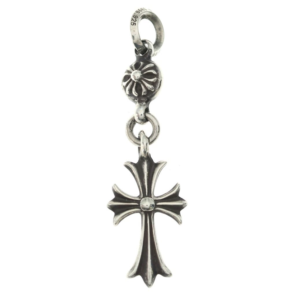 Chrome Hearts Tny CH Crs 1 Ball Tiny CH Cross Charm Pendant Silver