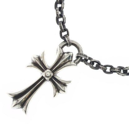 Chrome Hearts Ppr Chn Sml CH Crs Paper Chain Small CH Cross Silver Necklace