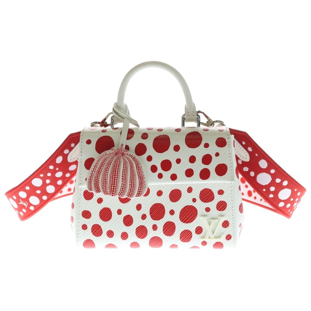 Louis Vuitton LV Yk Epi Cluny 2-Way Boston Bag White Red Leather Mini Silver