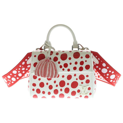 Louis Vuitton LV Yk Epi Cluny 2-Way Boston Bag White Red Leather Mini Silver
