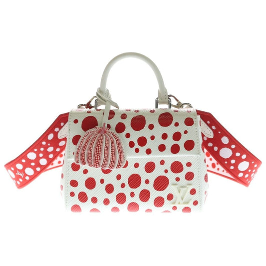 Louis Vuitton LV Yk Epi Cluny 2-Way Boston Bag White Red Leather Mini Silver