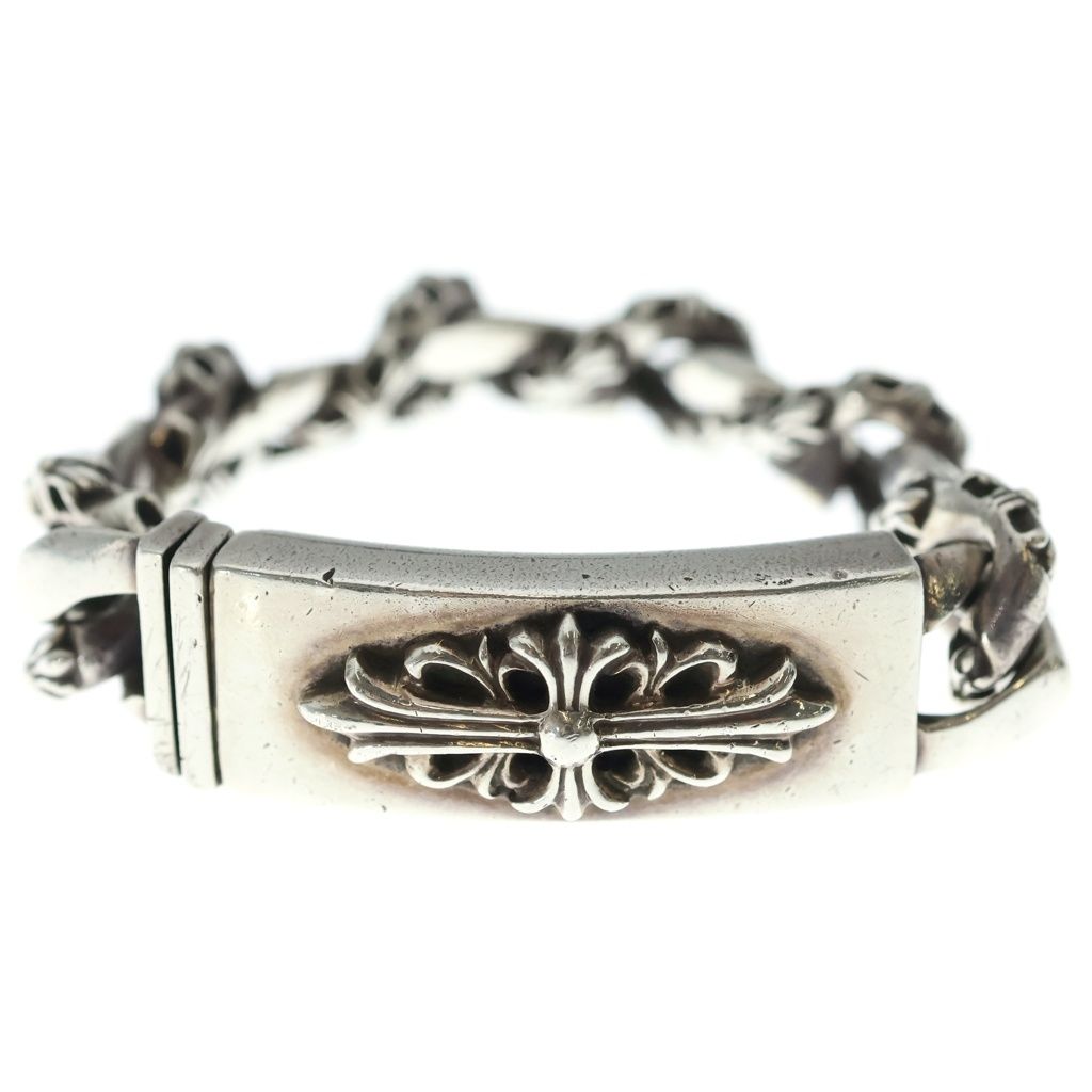 Chrome Hearts ID Floral Crs ID Fancy Link Bracelet Silver — view 4