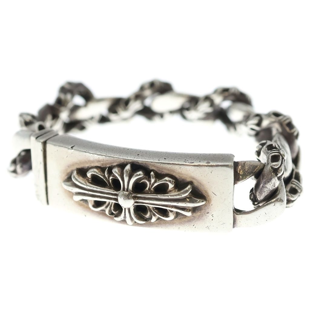 Chrome Hearts ID Floral Crs ID Fancy Link Bracelet Silver