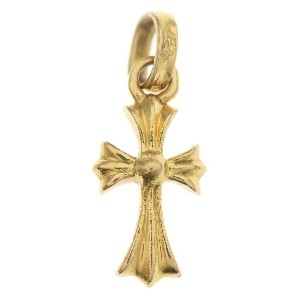 Chrome Hearts 22k Crs Baby Fat Cross Pendant Gold