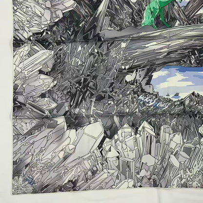 Hermes Scarf Silk Carre 90 la Vallee de Cristal Gray — view 4