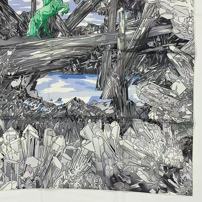 Hermes Scarf Silk Carre 90 la Vallee de Cristal Gray — view 5