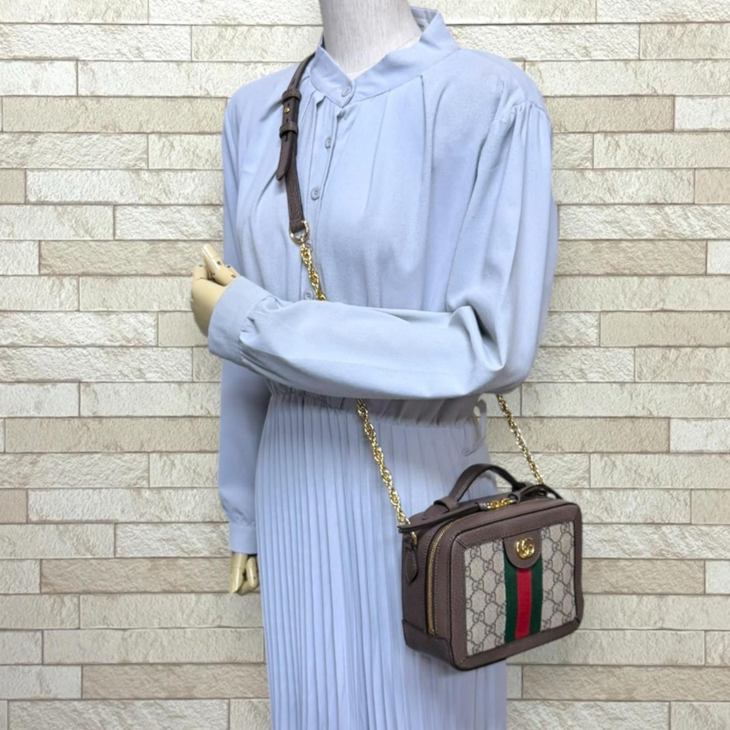 Gucci Mini Ophidia Shoulder Bag GG Supreme Canvas Beige — view 2