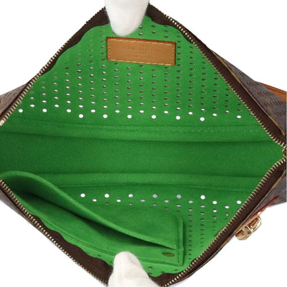 Louis Vuitton Pochette Monogram Perfo Handbag Canvas Brown — view 6