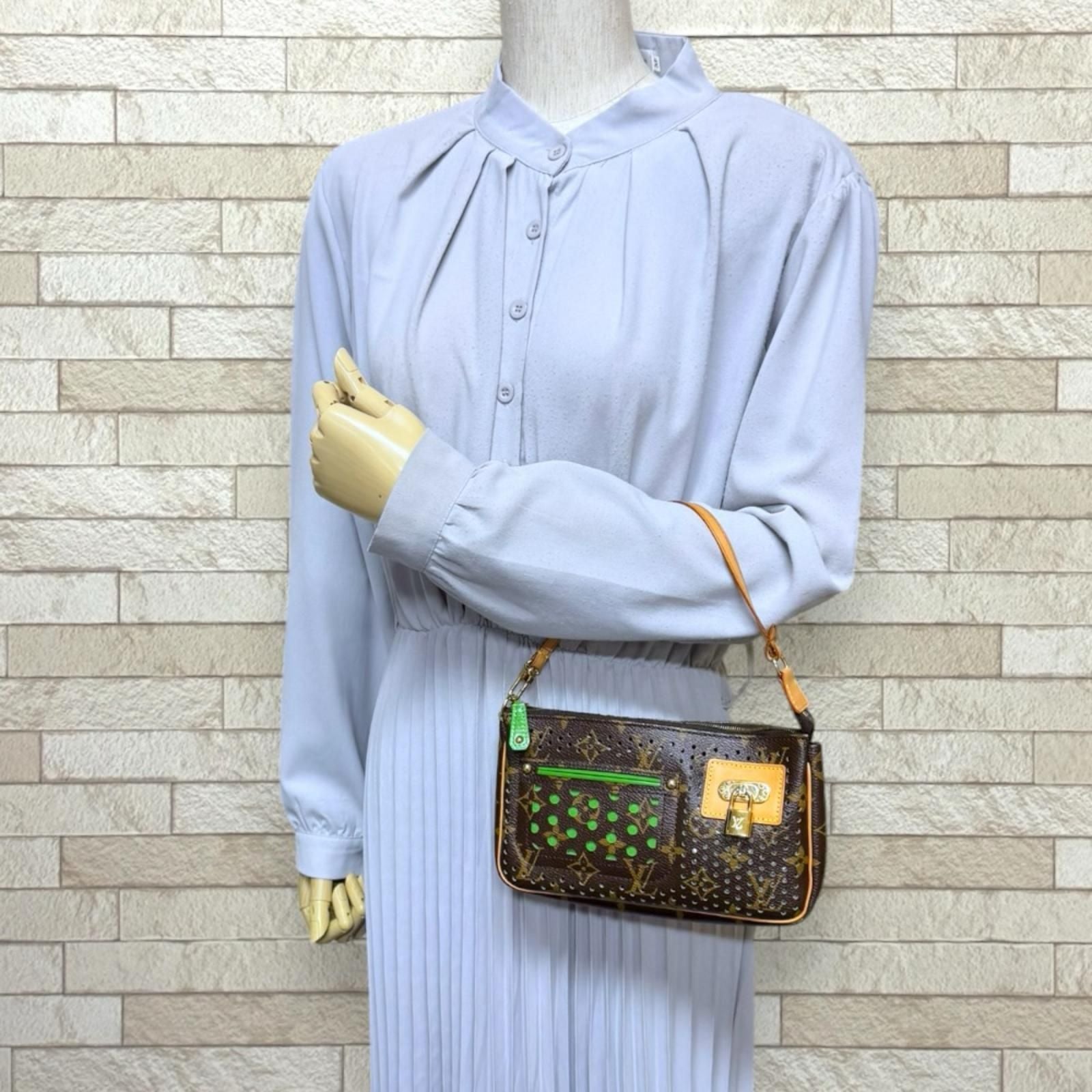 Louis Vuitton Pochette Monogram Perfo Handbag Canvas Brown — view 2