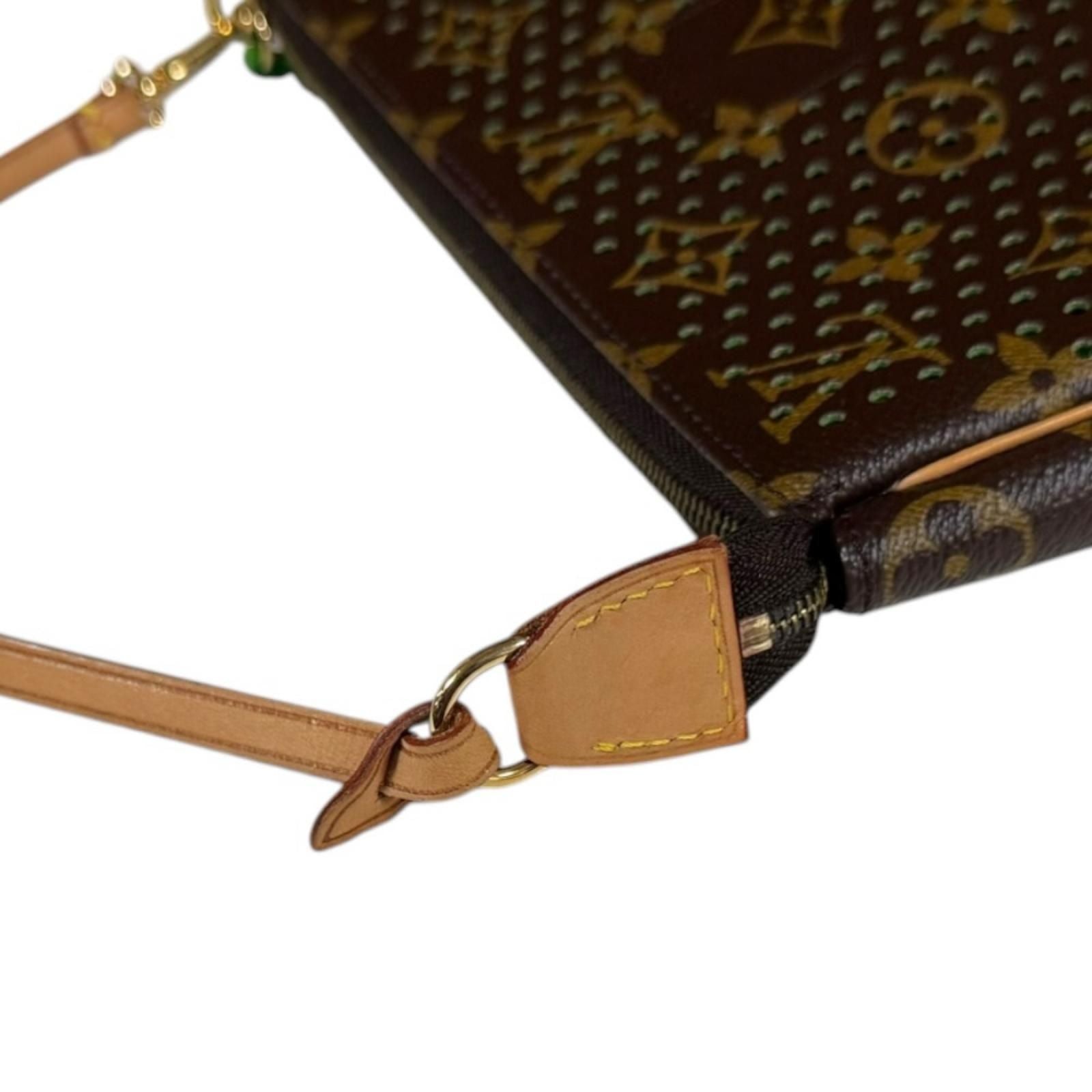 Louis Vuitton Pochette Monogram Perfo Handbag Canvas Brown — view 9