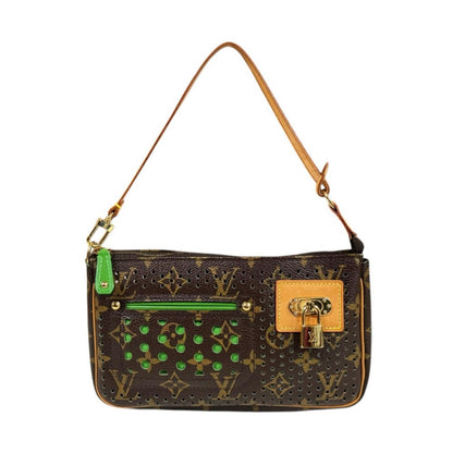 Louis Vuitton Pochette Monogram Perfo Handbag Canvas Brown