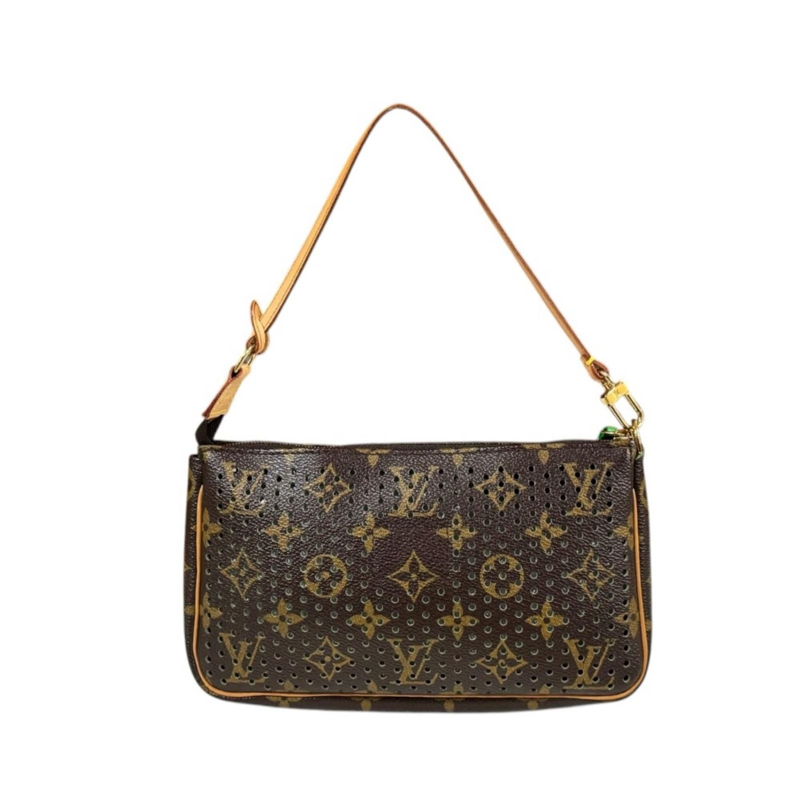 Louis Vuitton Pochette Monogram Perfo Handbag Canvas Brown — view 3