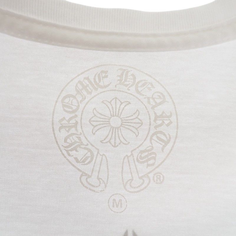 Chrome Hearts Horse Shoe CH Cross T-Shirt M Short Sleeve Cotton Floral White — view 6