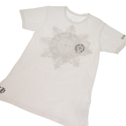 Chrome Hearts Horse Shoe CH Cross T-Shirt M Short Sleeve Cotton Floral White — view 4