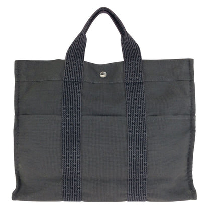 Hermes Her Line MM Gray Silver Polyamide Polyester Tote