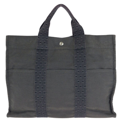 Hermes Her Line MM Gray Silver Polyamide Polyester Tote — view 2